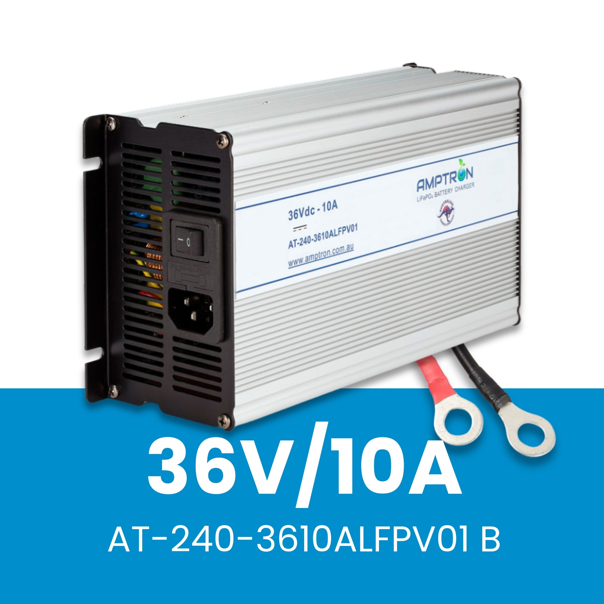 Amptron 36V 10A AC-DC Lithium LiFePO4 Battery Charger