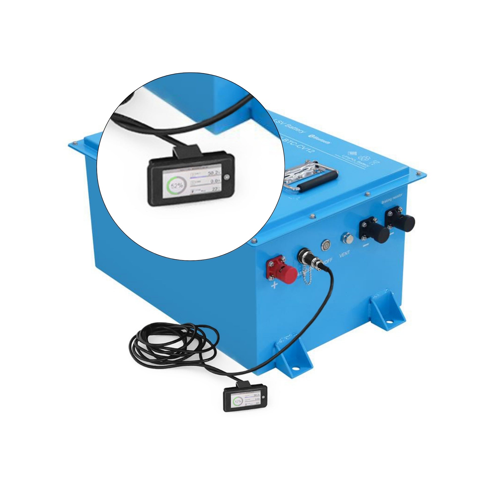 Amptron 1.9" RS485 BMS Display for 48V 105Ah Golf Cart Battery Display