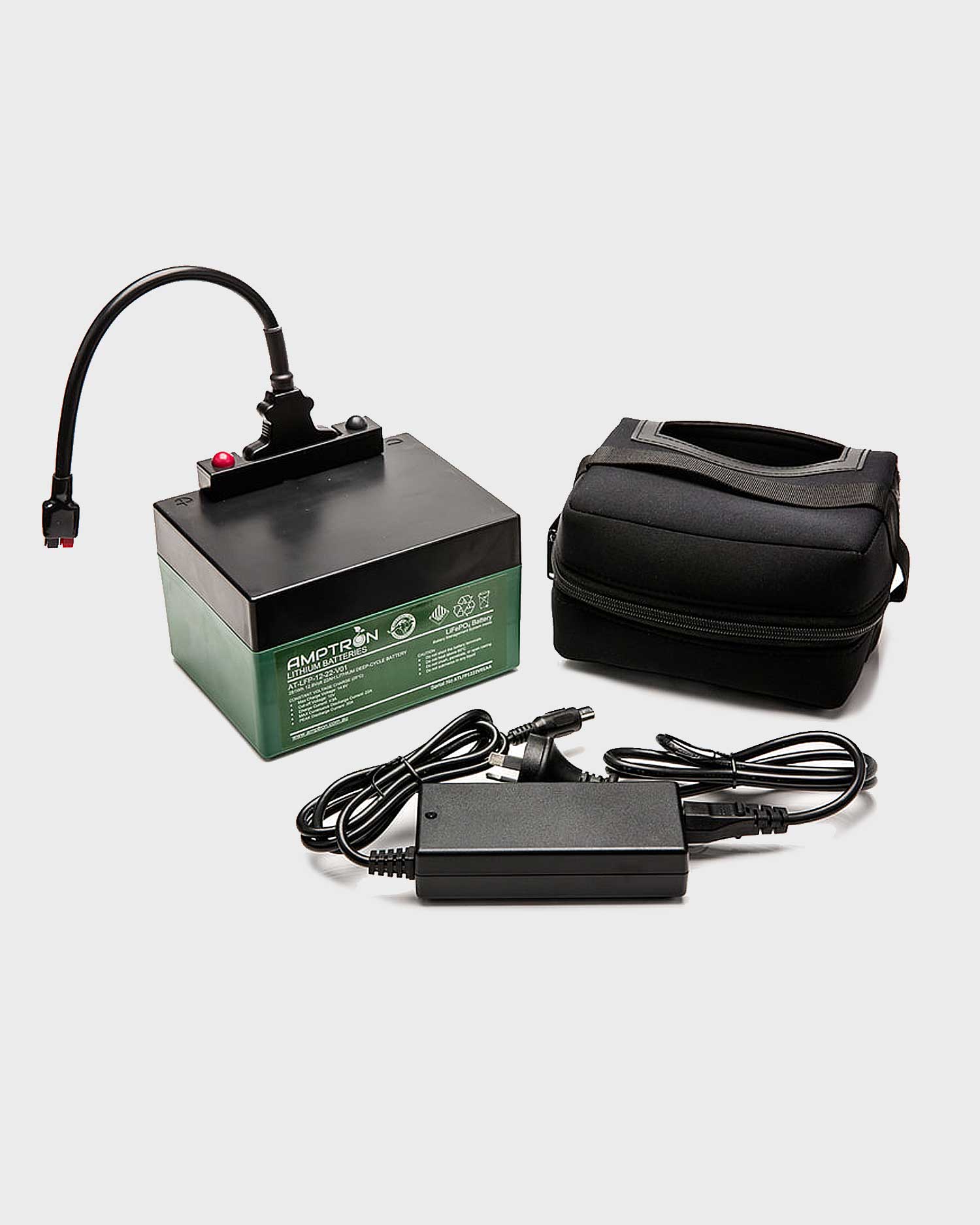 Amptron 12V 22Ah LiFePO4 Battery and Charger Combo Kit