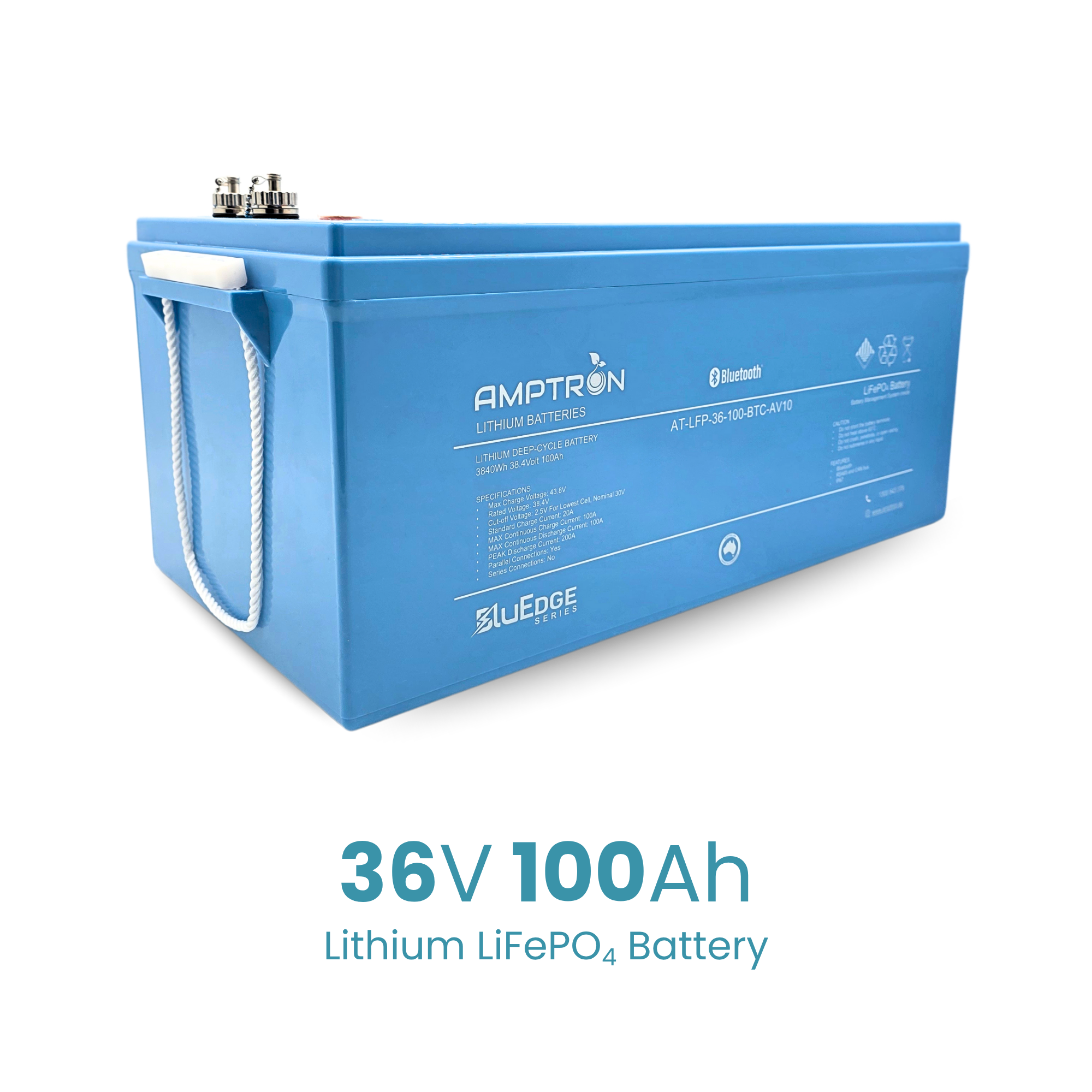 Amptron BluEdge 36V 100Ah Smart Lithium LiFePO4 Battery 3,840Wh