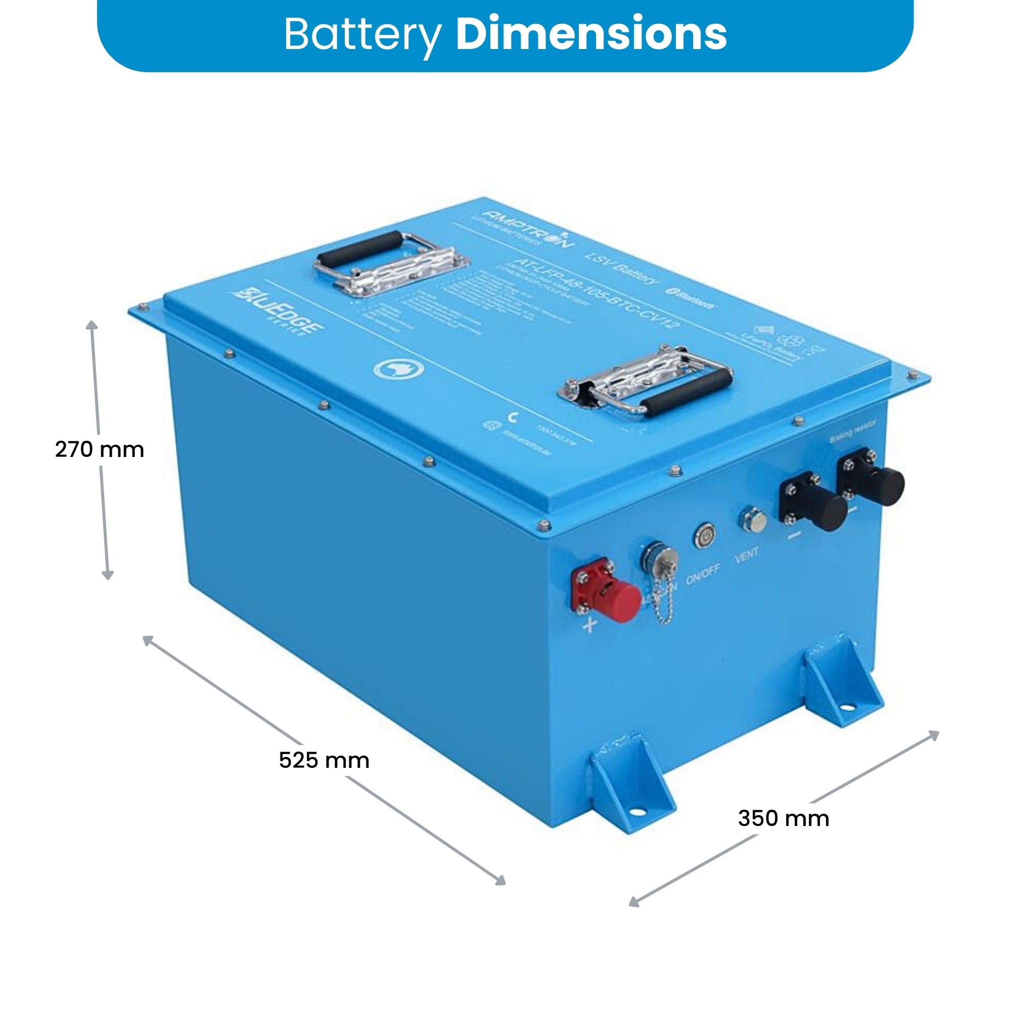 BluEdge 48V 105Ah 180A Smart Golf Cart LSV Battery