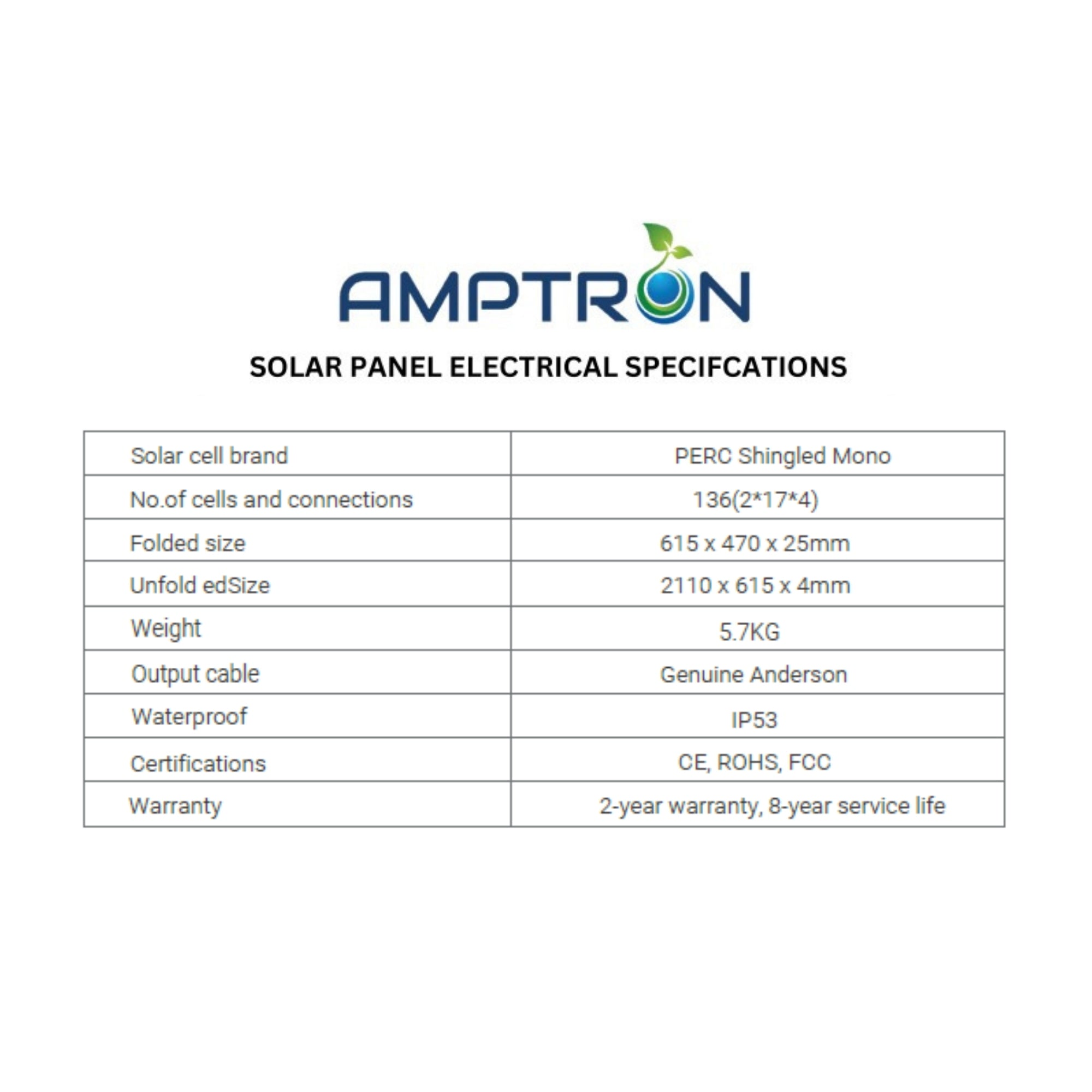 Amptron 200W Folding Lightweight Portable Solar Panel Blanket
