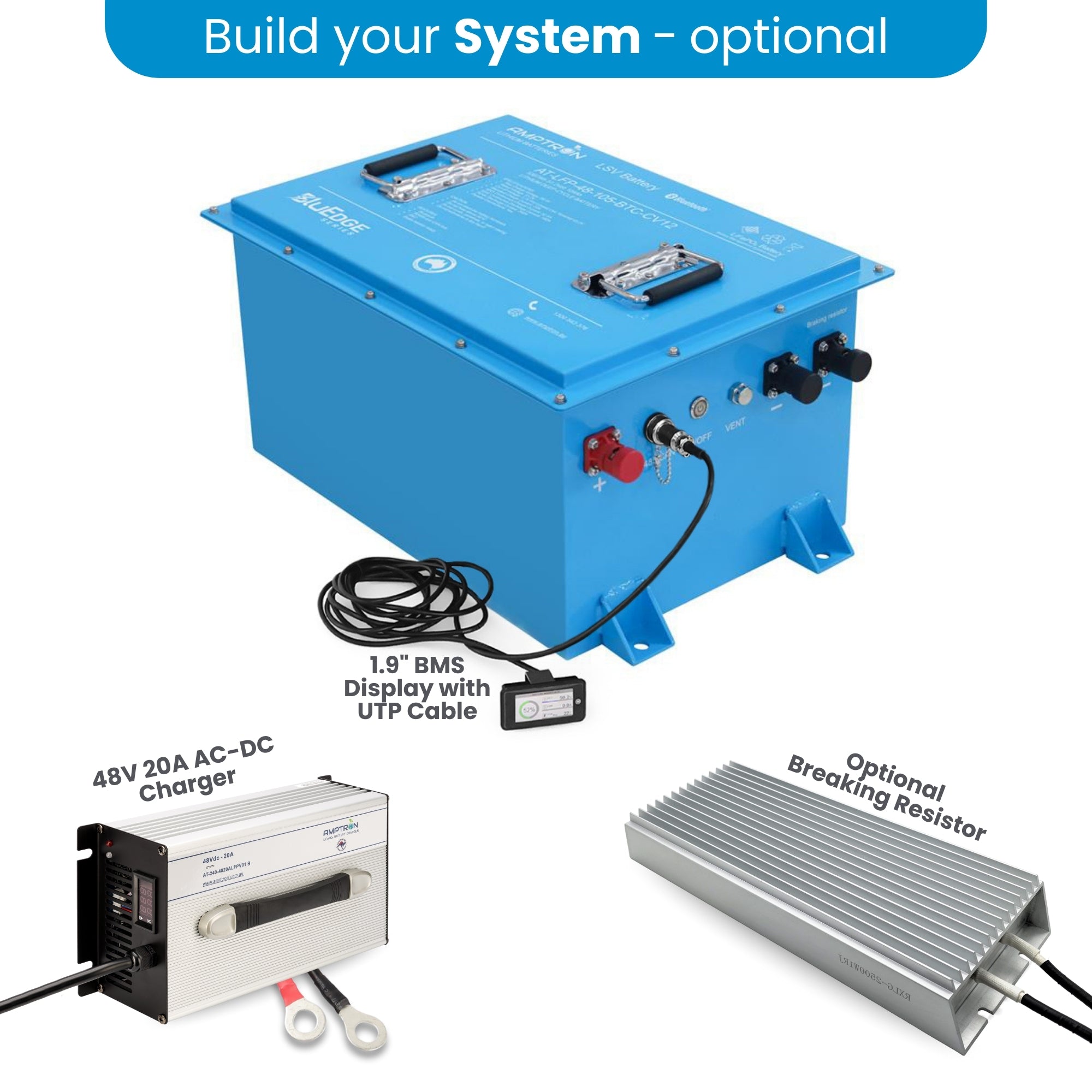 BluEdge 48V 105Ah 180A Smart Golf Cart LSV Battery