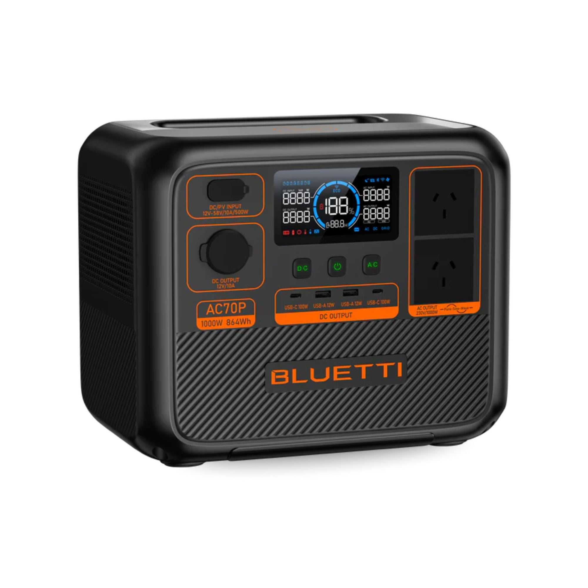 Bluetti AC70P Power Station with 1000W Inverter - 864Wh