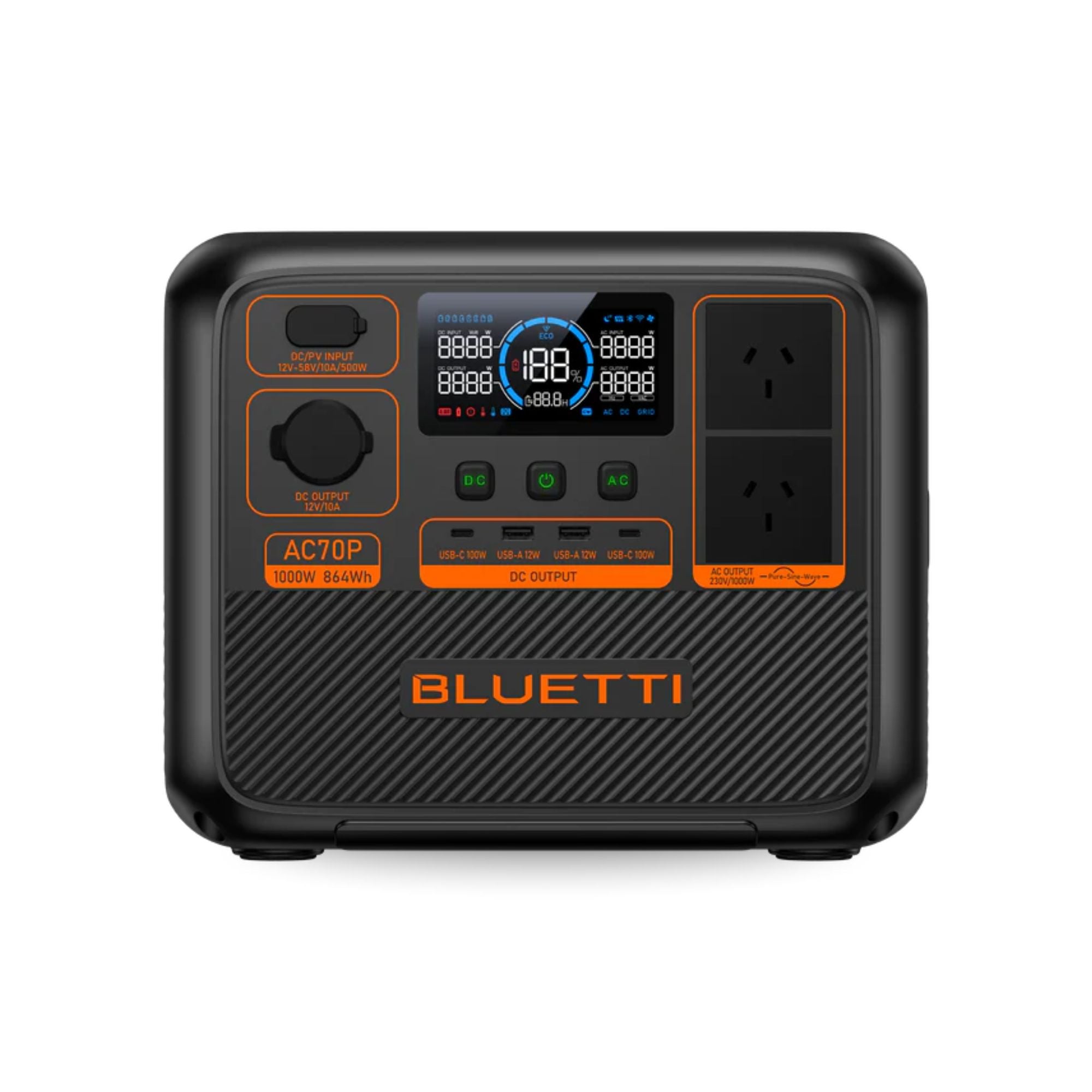 Bluetti AC70P Power Station with 1000W Inverter - 864Wh