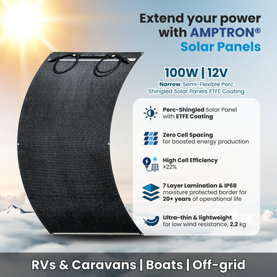 100W Narrow Flexible Solar Panel Perfect Fit for Tight Roof Space