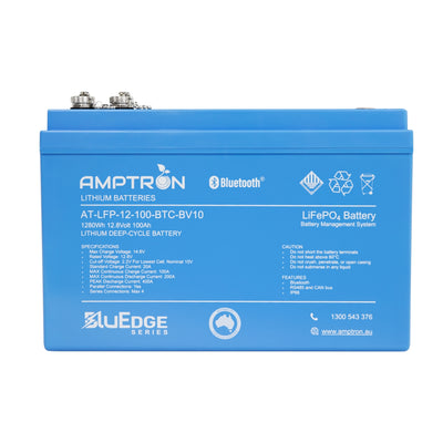 Amptron BluEdge 12V 100Ah Smart Lithium LiFePO4 Battery