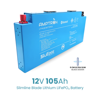 Amptron BluEdge 12V 105Ah Lithium LiFePO4 Aluminium Blade Battery 1,344Wh