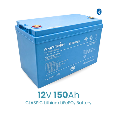 Amptron® 12V 150Ah LiFePO4 Deep Cycle Battery with Bluetooth - 1920Wh | BCI Group 31