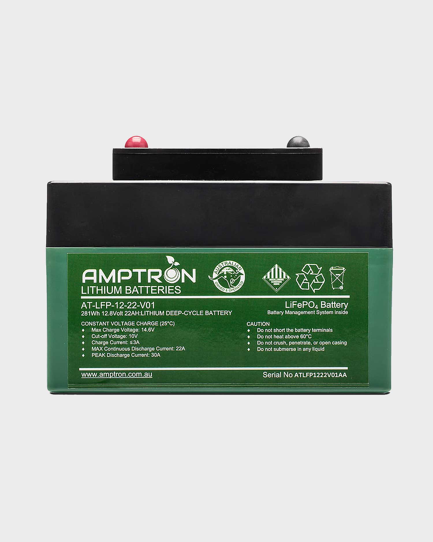 Amptron 12V 22Ah LiFePO4 Battery and Charger Combo Kit