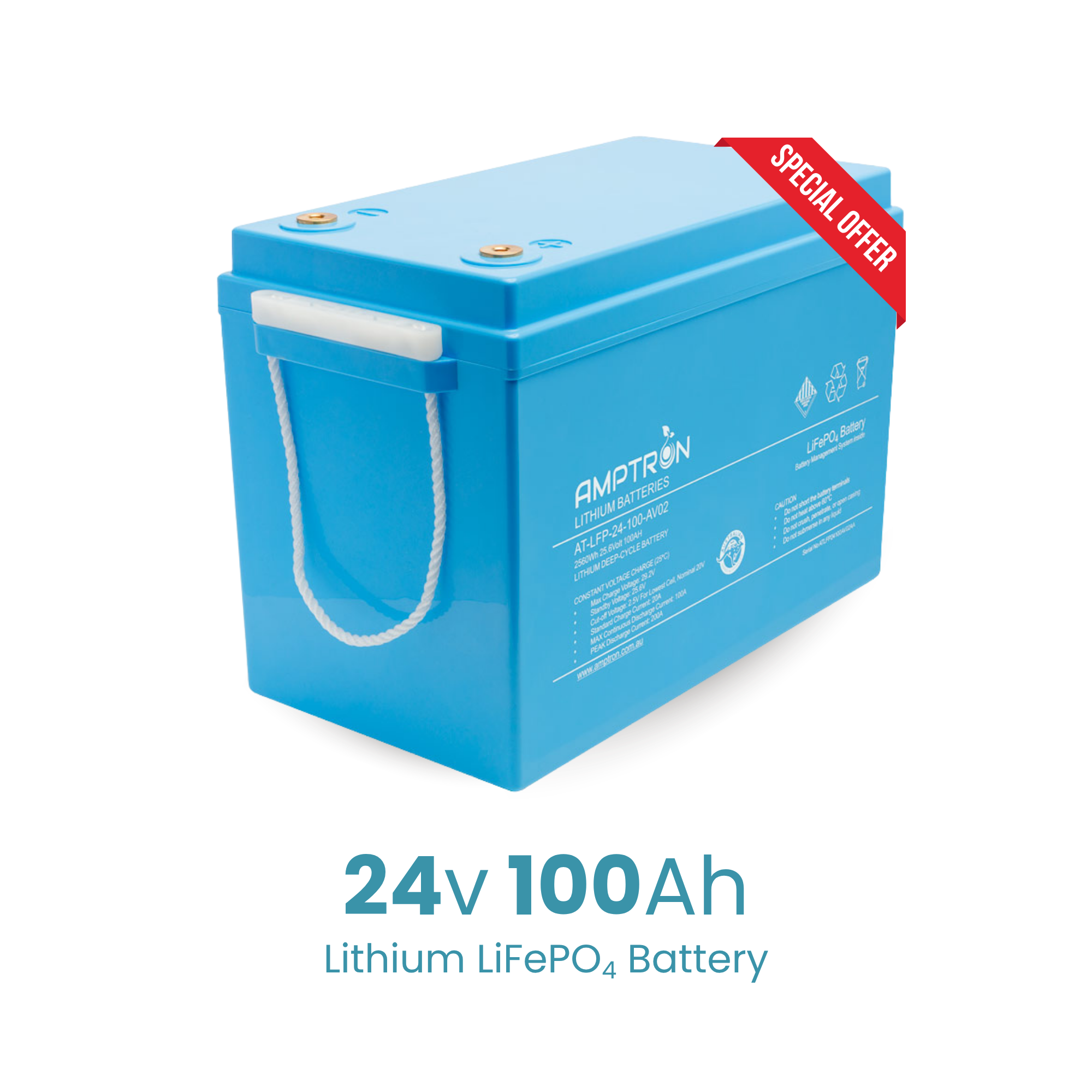 Amptron 24V 100Ah Compact Lithium LiFePO4 Battery