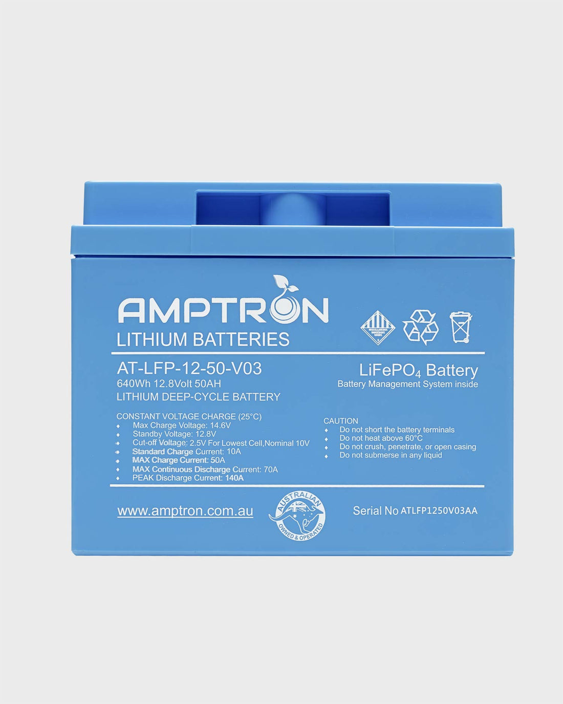 Amptron 12V 50Ah / 70A Continuous Discharge LiFePO4 Battery