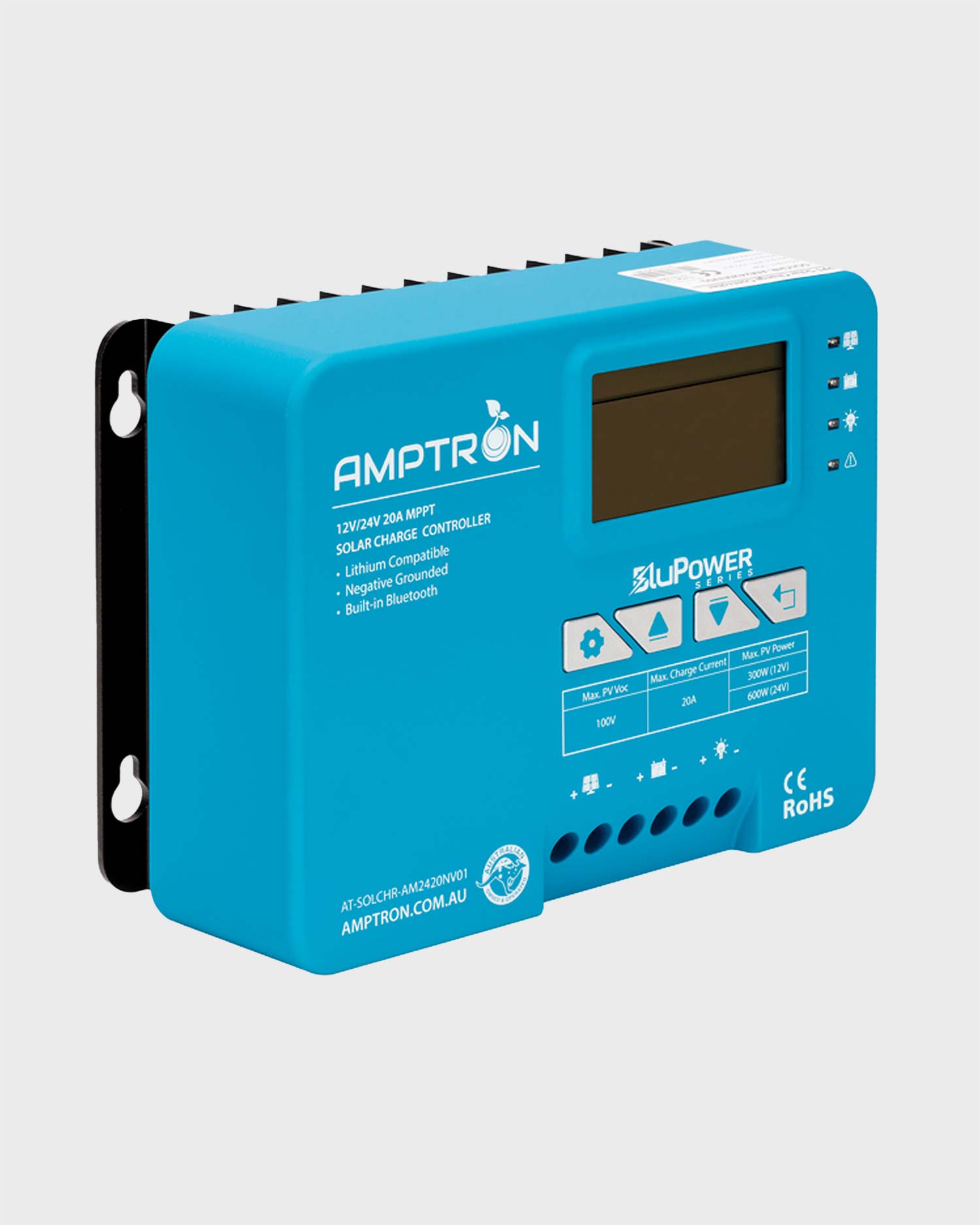 Amptron 20A 12V/24V MPPT Bluetooth Solar Charge Controller