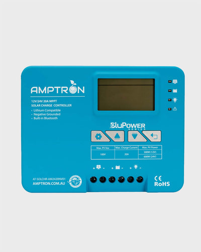 Amptron 20A 12V/24V MPPT Bluetooth Solar Charge Controller
