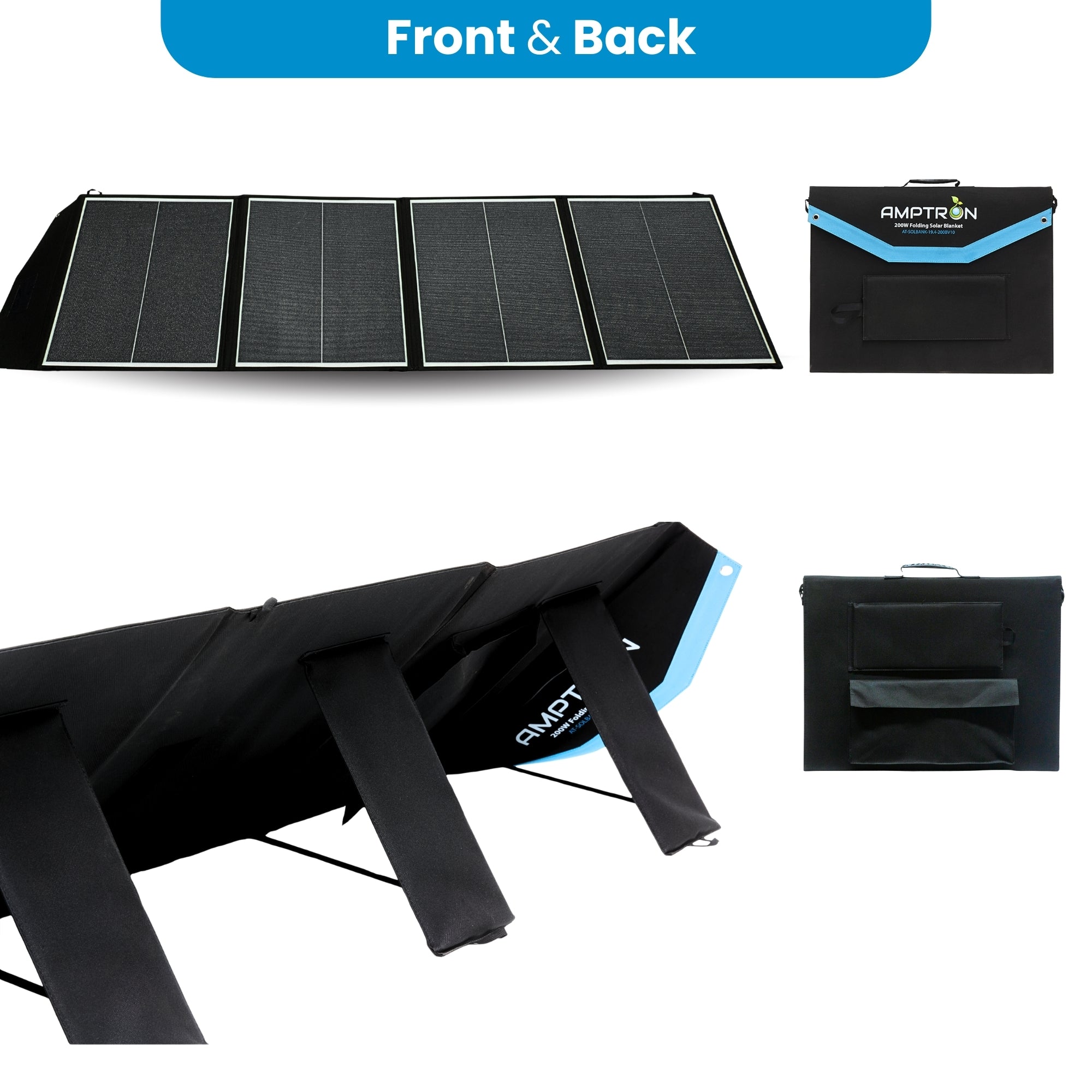 Amptron 200W Folding Lightweight Portable Solar Panel Blanket