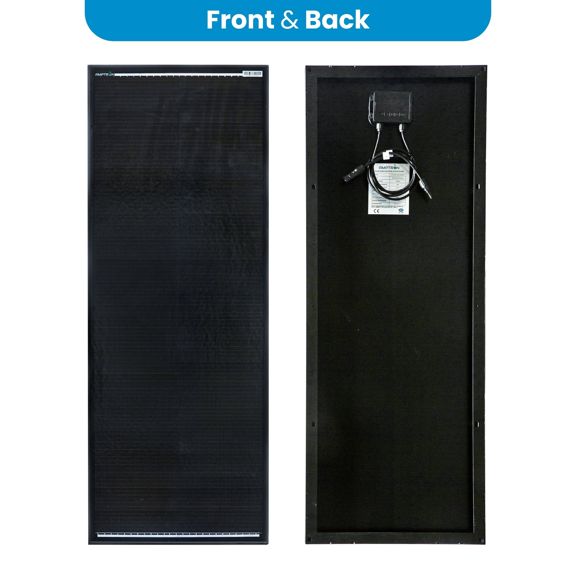 100W 12V Glass Perc Shingled Solar Panel 35mm Slimline width 460mm