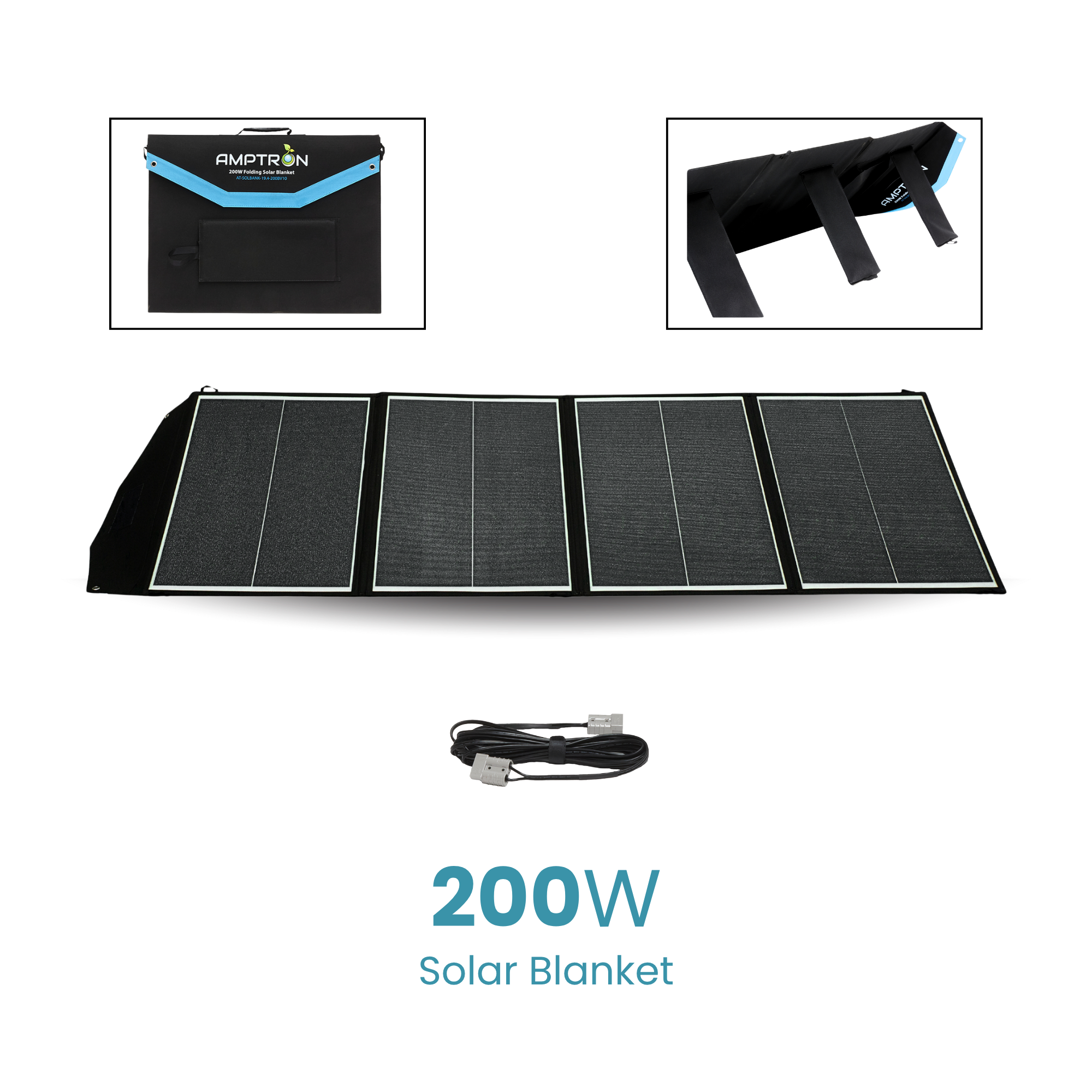 Amptron 200W Folding Lightweight Portable Solar Panel Blanket