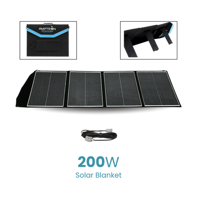 Amptron 200W Folding Lightweight Portable Solar Panel Blanket