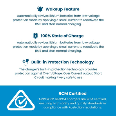 Amptron 36V 30A AC-DC Lithium LiFePO4 Battery Charger