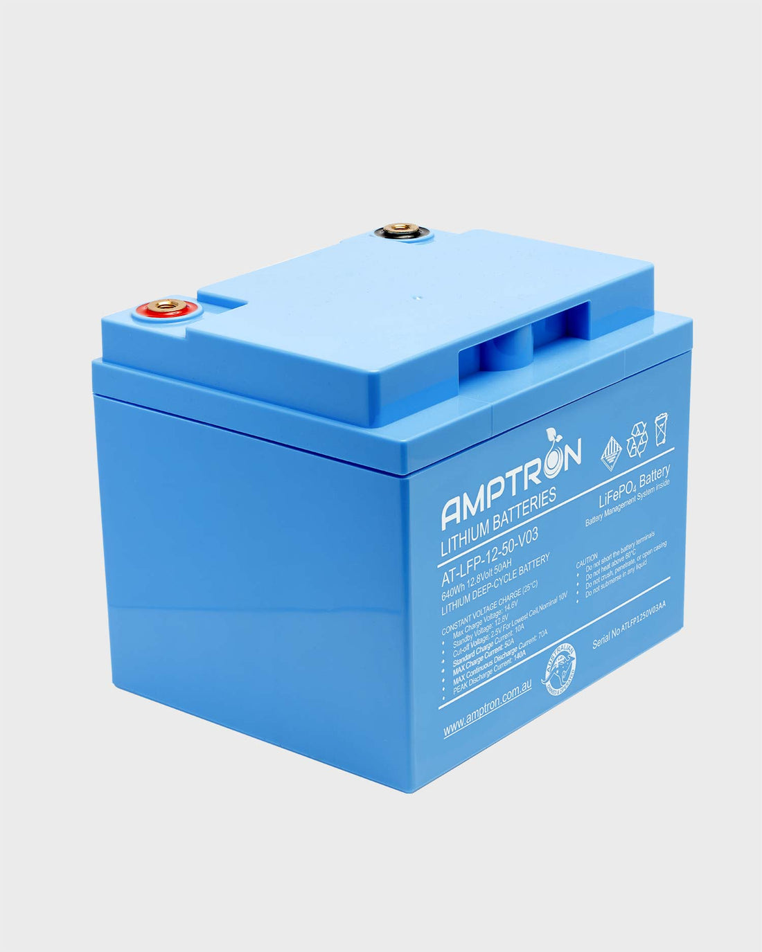 Amptron 12V 50Ah / 70A Continuous Discharge LiFePO4 Battery