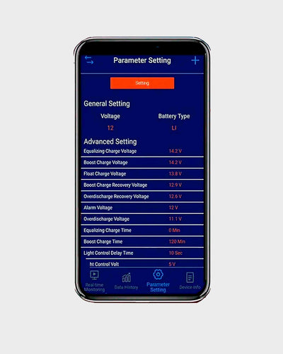 Amptron 20A 12V/24V MPPT Bluetooth Solar Charge Controller