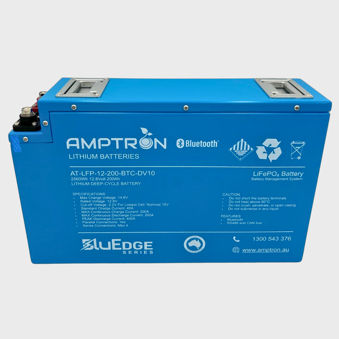 12V 200Ah/200A LiFePO4 Aluminium Slimline BluEdge Battery with Bluetooth